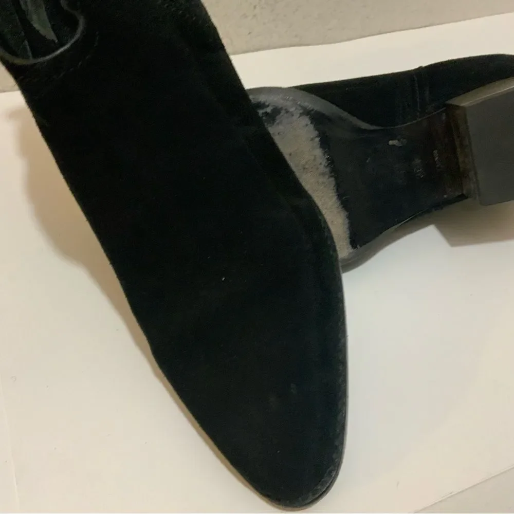 Alexander Wang Gabi Cut Out Boot 39.5 Black Suede Silver Metal Heel